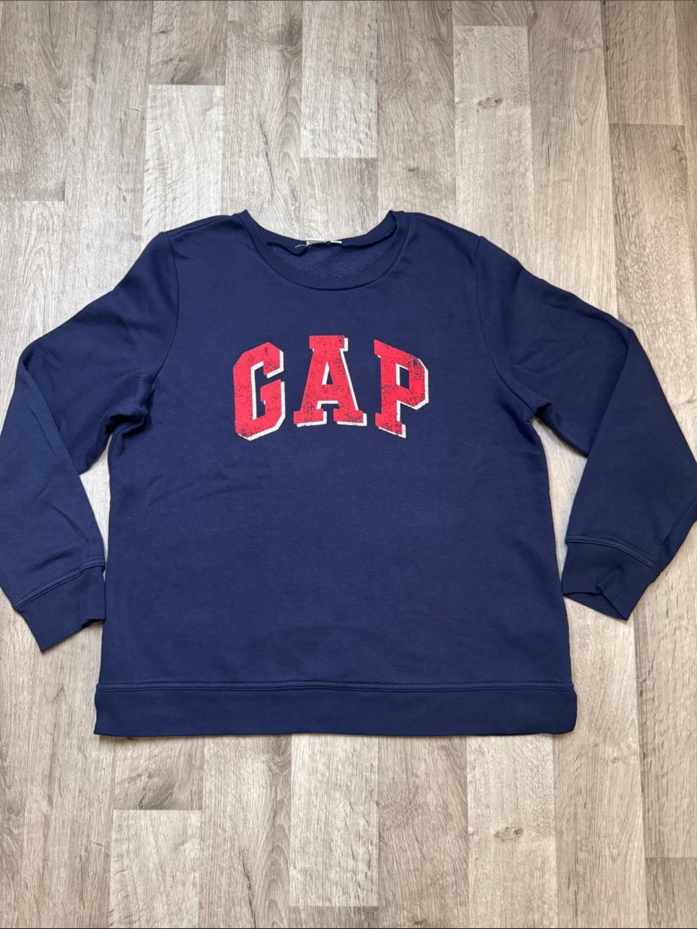 GAP Navy Sweatshirt with Red Lettering Large
